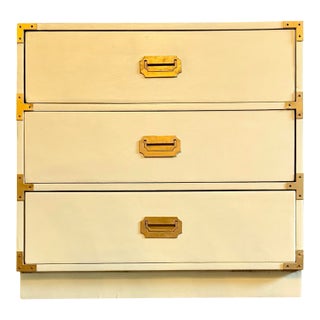 Mid-Century Modern Campaign Style Three Drawer Chest by Bernhardt For Sale