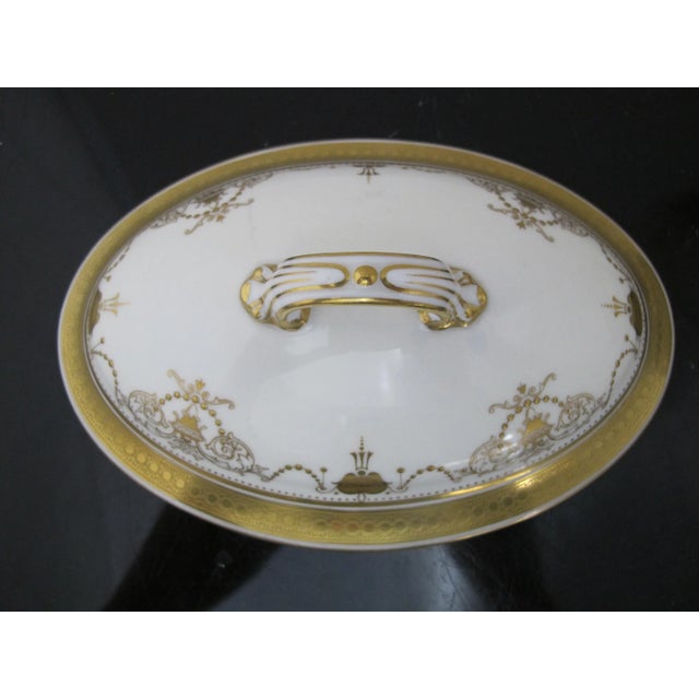 Minton Burley Gilt Garland Lamp Scroll Gravy Sauce Serving Tureen With Lid For Sale - Image 9 of 11