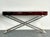 Brown Vintage Chrome and Wood Console Table With Brass Accents For Sale - Image 8 of 12