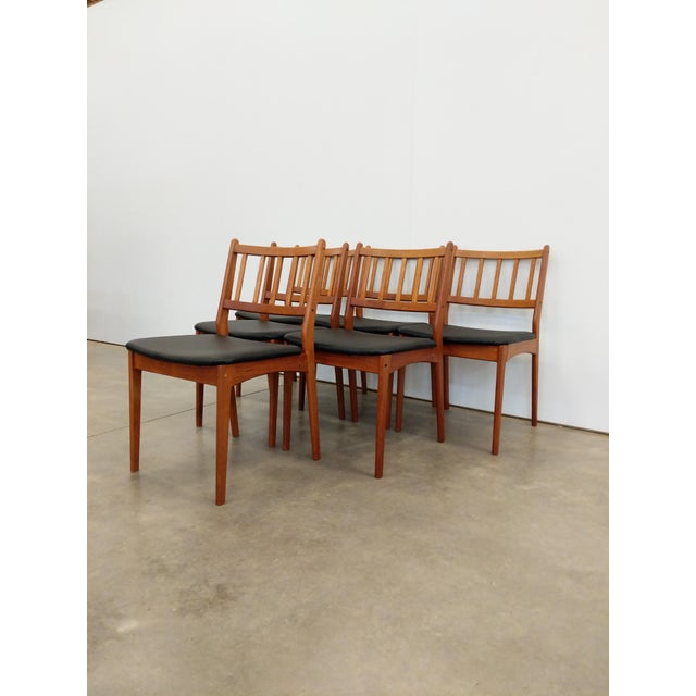 Wood Set of 6 Vintage Danish Modern Dining Chairs by Spøttrup For Sale - Image 7 of 10