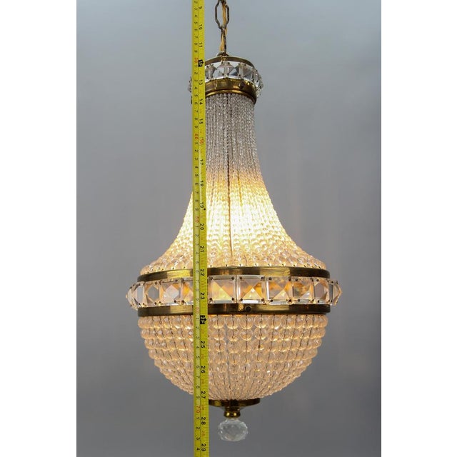 Empire Czech Crystal Beaded Dome Chandelier, 1950s For Sale - Image 18 of 18