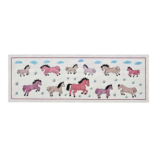 Twelve Horse Suzani Wall Hanging For Sale