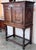 19th Catalan Spanish Cabinet on Stand in Carved Walnut and Iron Stretcher For Sale - Image 4 of 12