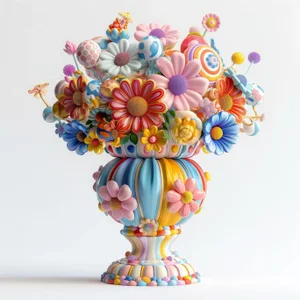 14' X 14' Contemporary Photograph Print / Still Life / Vase With Flowers