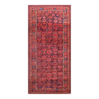 1860s Red Floral Antique Central Asian Baluch-Turkman Ersari Rug 4'4" X 8'10" Handknotted Wool Carpet For Sale