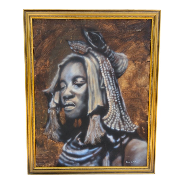 "Himba Woman" Oil on Canvas by Gavin Collins For Sale