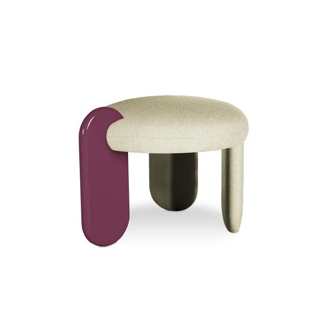 Glazy stool by royal stranger dimensions: w 68.5 x d 50 x d 60 cm. Materials: solid wood frame, foam, upholstery. Also...