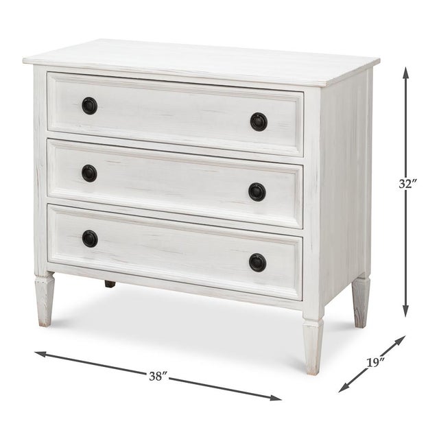 French Provincial White Painted Dresser | Chairish