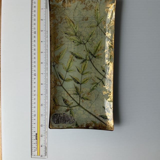 2000 - 2009 “Sacred Bamboo” Art Glass Tray. For Sale - Image 5 of 7