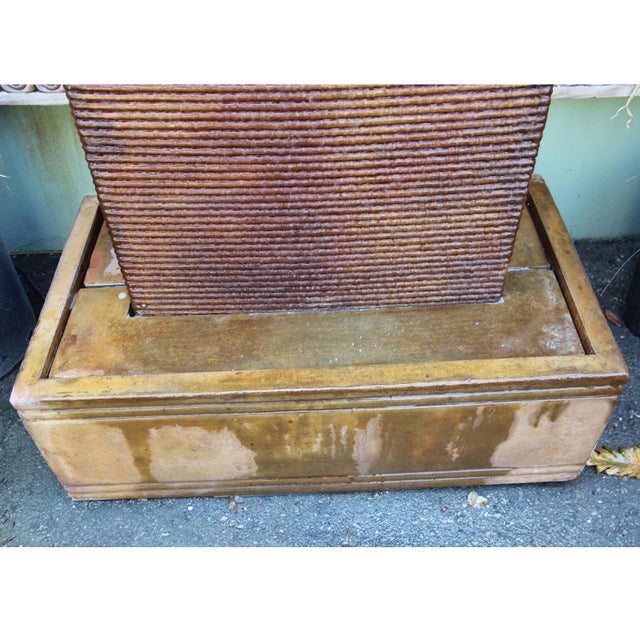 Modern Rust Cement Ripple Fountain For Sale - Image 4 of 5
