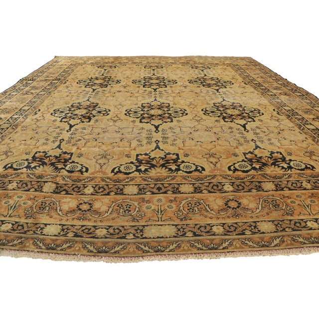 Traditional Antique Persian Yazd Rug - 09'10 x 12'02 For Sale - Image 3 of 8