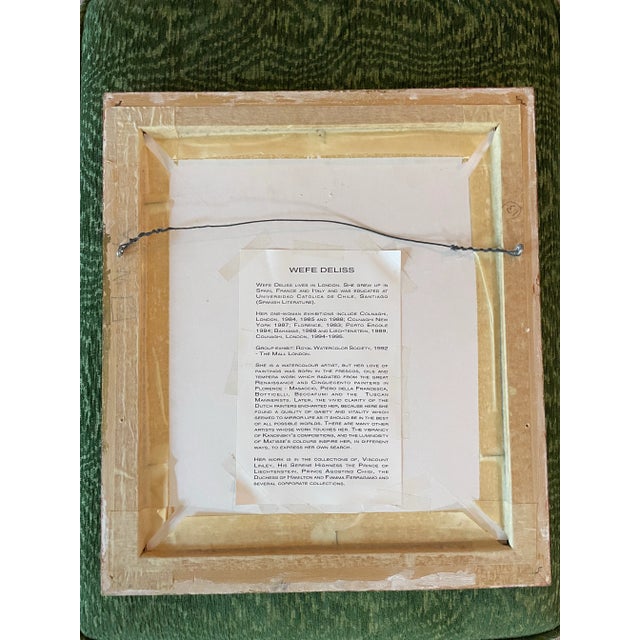 Paint Wefe Deliss Rose Watercolor Painting in Gilded and Painted Frame For Sale - Image 7 of 9