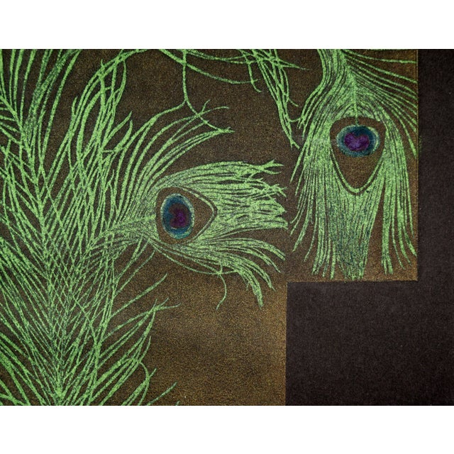 Contemporary Kimono With Peacock Feathers Lithograph by Patricia A. Pearce For Sale - Image 3 of 6