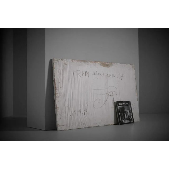 White White Plaster Wall Relief by Momcilo Milovanovic, 1920s For Sale - Image 8 of 9