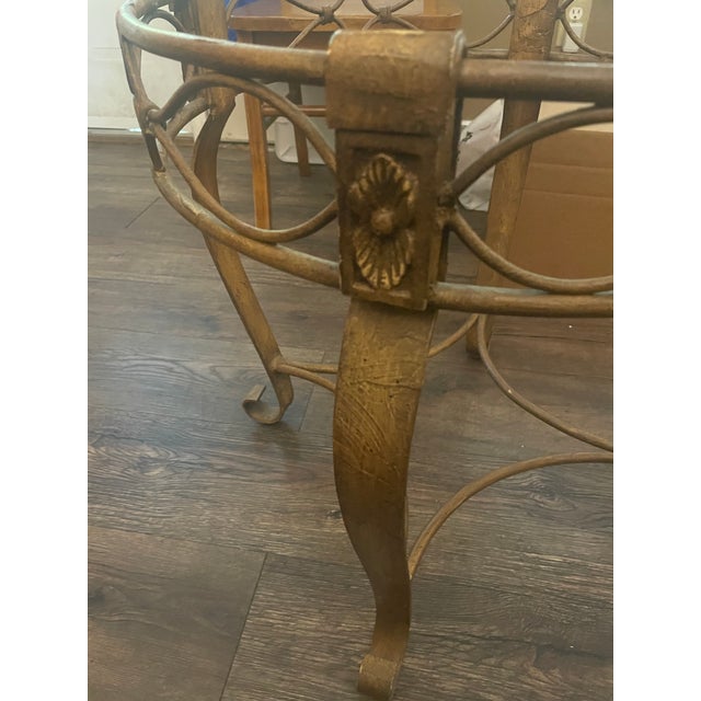 1970s Neoclassical Style Gold-Tone Metal and Beveled Glass Accent Table For Sale In Philadelphia - Image 6 of 8