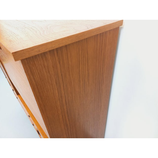 Vintage Scandinavian Modernist Style Teak and Black Metal Bookcase with Secretary, 1950s-1960s For Sale - Image 14 of 18