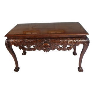 Antique Irish Mahogany Serving Table For Sale