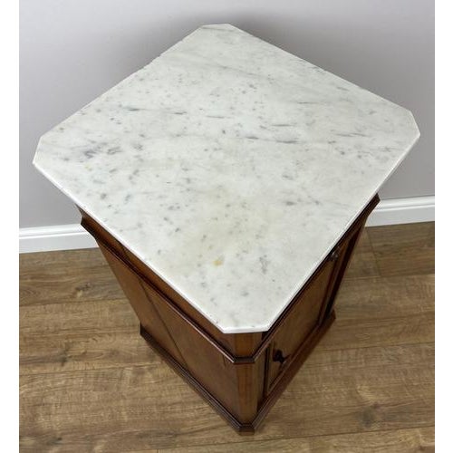 French Style Bedside Table with Marble Top For Sale - Image 11 of 13