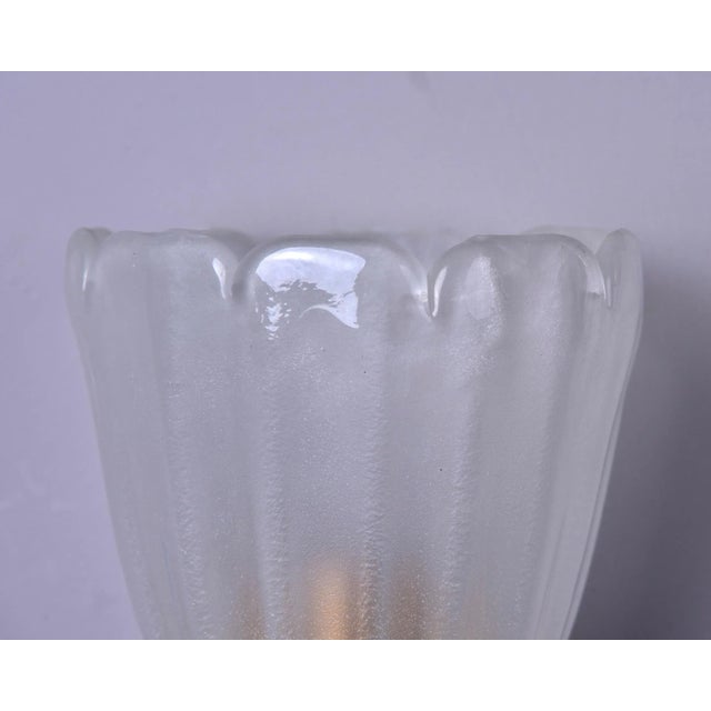 Murano Sconces With Fluted White Glass and Brass - Pair For Sale In Detroit - Image 6 of 10