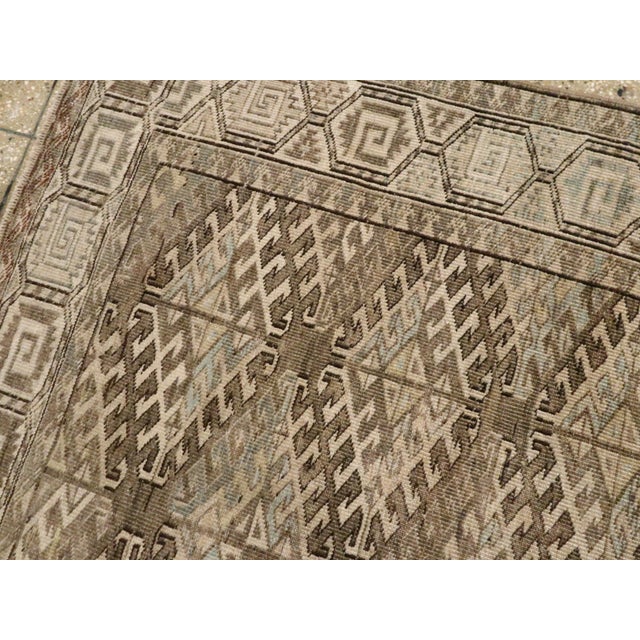 Taupe Galerie Shabab Collection Early 20th Century Central Asian Turkoman Carpet For Sale - Image 8 of 12