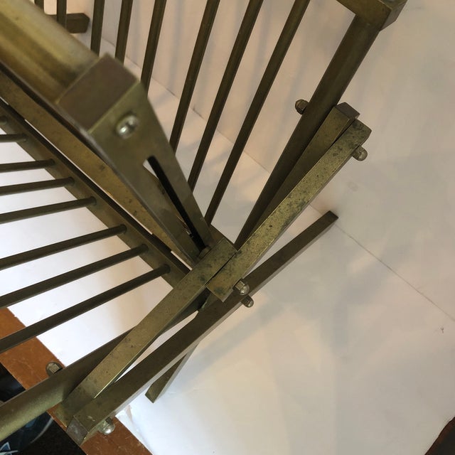 1980s 1980s Hollywood Regency Brass Folding Magazine Rack For Sale - Image 5 of 7