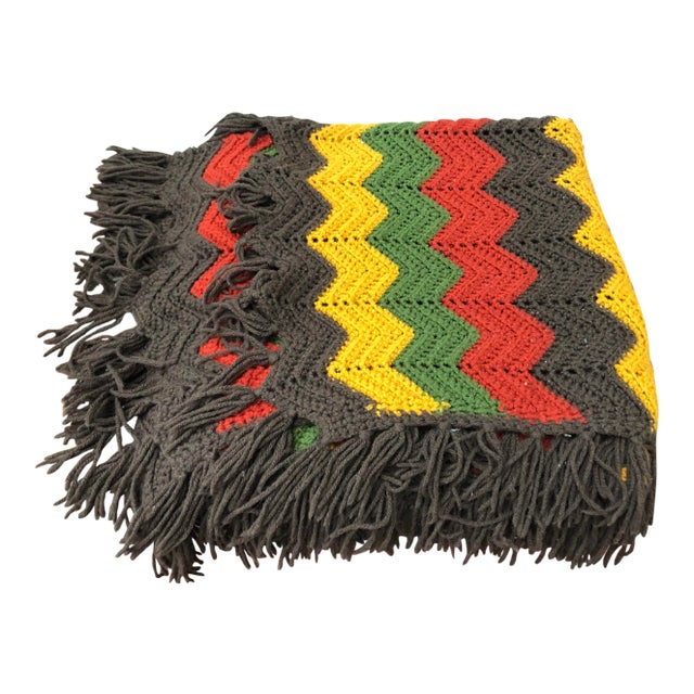 VIntage Hand Crafted Blanket Throw Colors For Sale