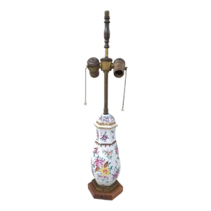 Samson Porcelain Famile Rose Style Covered Vase Mounted as Lamp