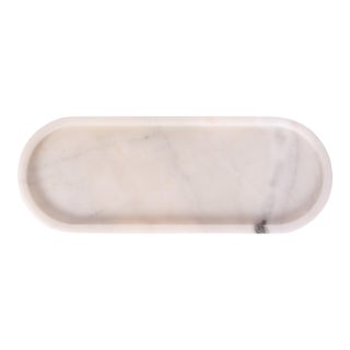 Artifacts Trading Company Decorative Runway Marble Tray in White For Sale