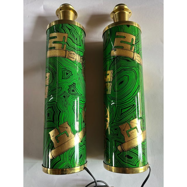 1980s Pair of Vintage Table Lamps by Fornasetti For Sale - Image 5 of 8
