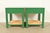 Michael Taylor for Baker Furniture Mid-Century Hollywood Regency Green Lacquer and Cane Campaign Nightstands, Newly Refinished For Sale - Image 13 of 15