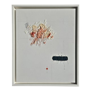 Minimalist Flower Study, Organic Modern Botanical Painting on Canvas, Herbarium Wall Art / Cy Twombly For Sale