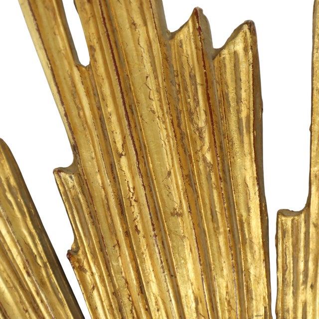 Deknudt Sunburst Sun Mirror in Gilded Wood, 1960s For Sale - Image 9 of 18