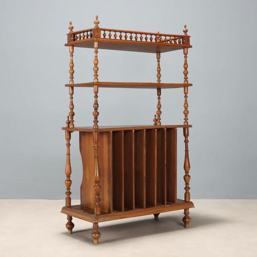 Brown Antique Walnut Shelf with Feet, Italy, Mid-19th Century For Sale - Image 8 of 9