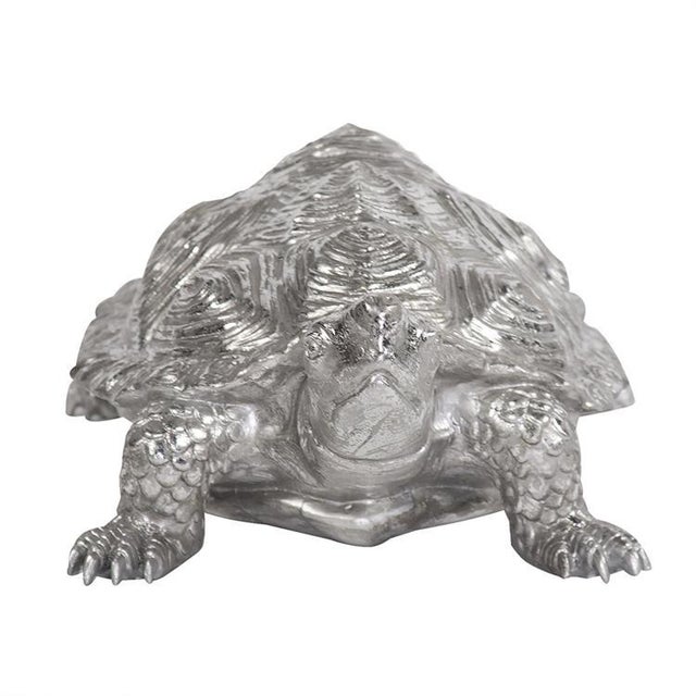Contemporary Turtle Figurine Textured Pewter from Kenneth Ludwig Chicago For Sale - Image 3 of 5