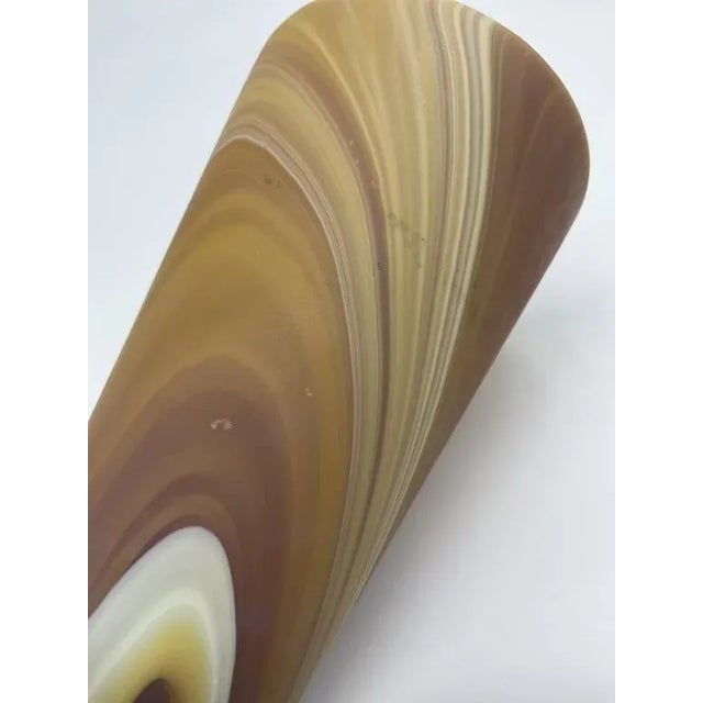 Burnt Umber 1960s Art Deco Art Glass Bronze Mounted Epergne Vase For Sale - Image 8 of 8