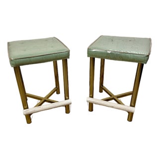 Hollywood Regency Brass Stools, Vintage Seating, United States, 1970s For Sale