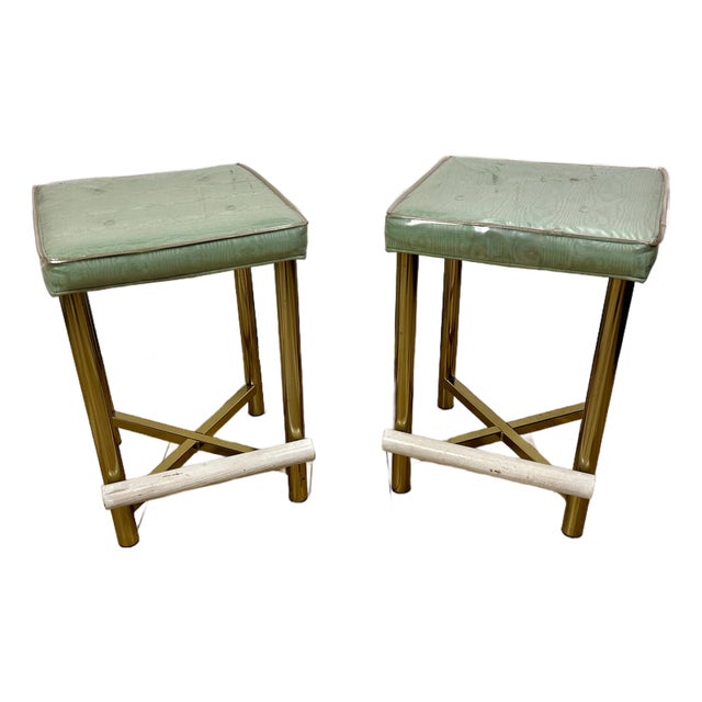 Hollywood Regency Brass Stools, Vintage Seating, United States, 1970s For Sale