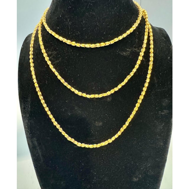Vintage 18 Karat Yellow Gold 93.4Gm, Designer Chain, 3.64 mm Necklace, 57 " Long For Sale - Image 14 of 18