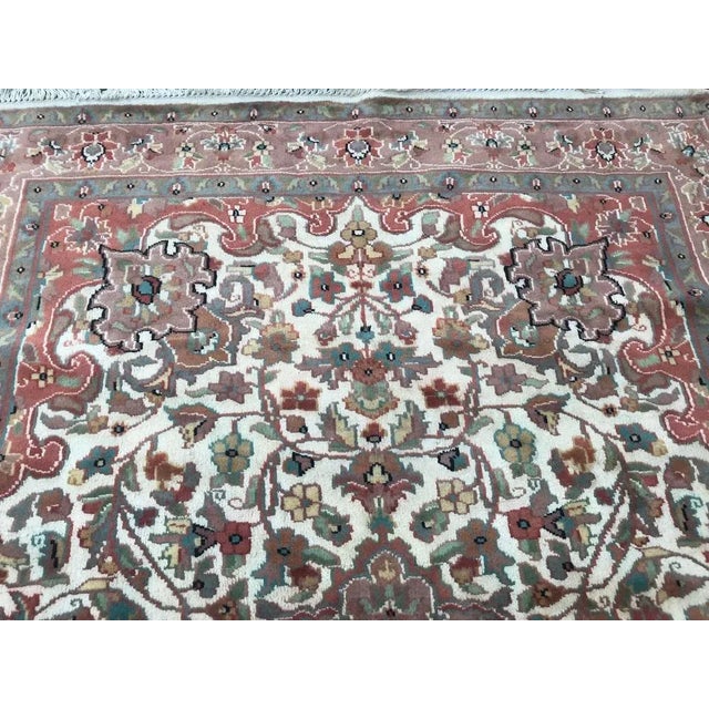 Vintage Pakistani Silk and Wool Rug For Sale - Image 10 of 14