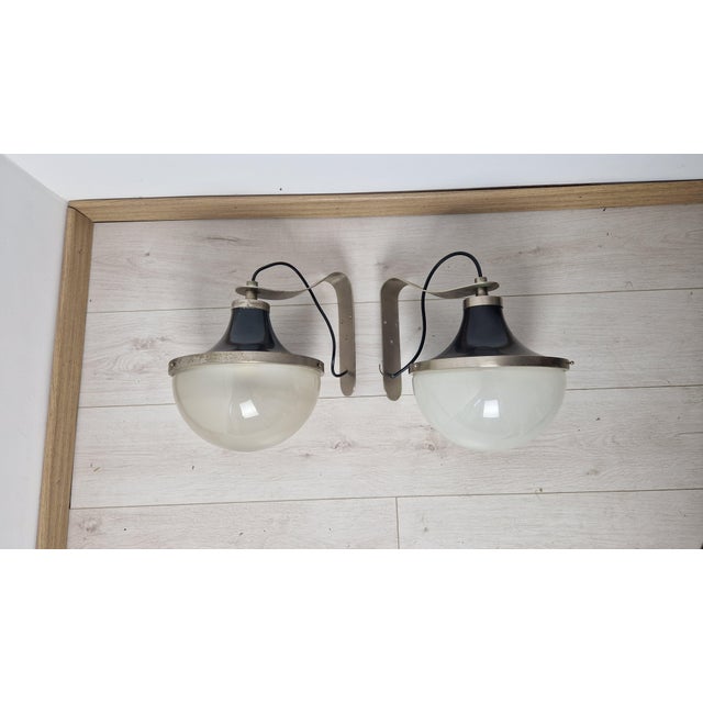 Vintage Pi Wall Lamp Light by Sergio Mazza for Artemide, 1960s, Set of 2, in Very Good conditions. Designed 1960 to 1969 I...