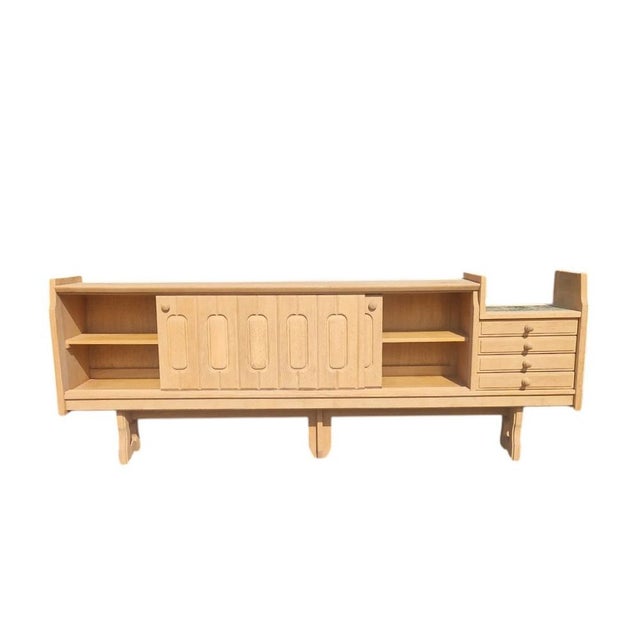 Vintage Sideboard in Light Oak by Guillerme & Chambron for Votre Maison For Sale - Image 6 of 7