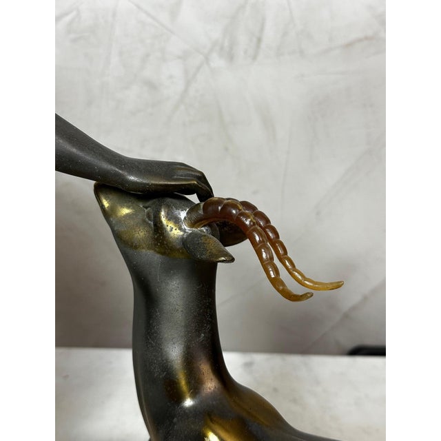 Art Deco, Unknown, Figurative Sculpture, 1930, Spelter and Marble For Sale - Image 6 of 17