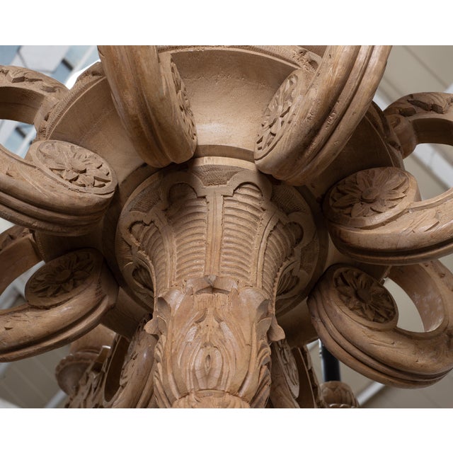 Rh French Baroque Style Carved Wood 8-Arm Chandeliers - Pair For Sale - Image 16 of 18