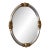 Vintage Oval Silver Bevelled Mirror With Rose Accents For Sale