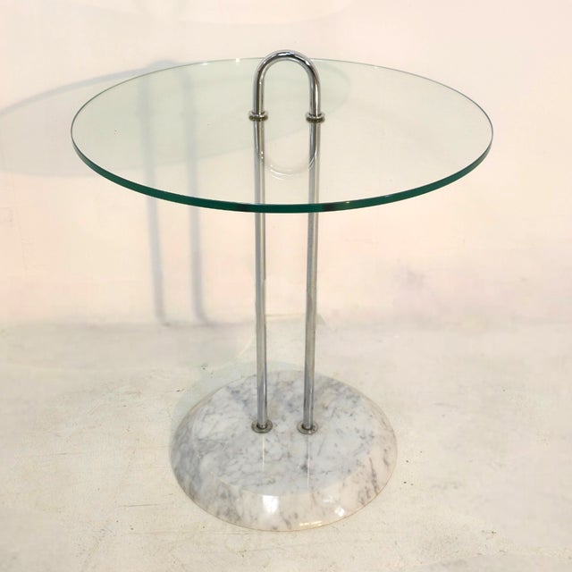 1970s Side Table Glass with Marble by Vico Magistretti, 1970s For Sale - Image 5 of 5