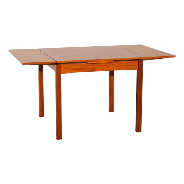 Vintage 1960s Danish Modern Teak Dining Table With Butterfly Leaf – Expandable Scandinavian Design, Made for UK/Ireland Export For Sale