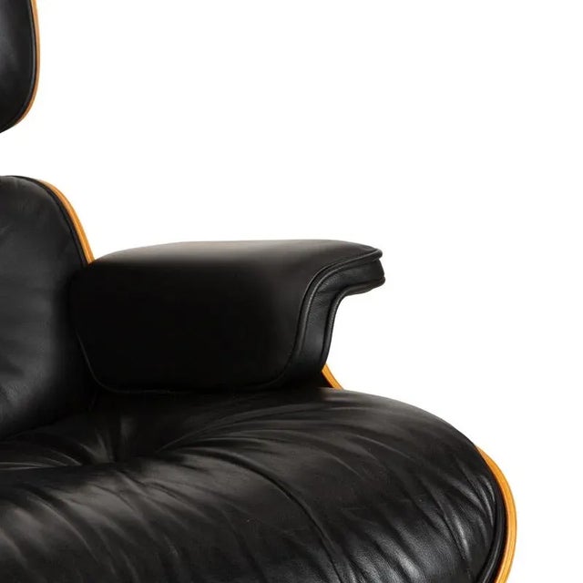 Vitra Leather and Wood Lounge Chair by Charles & Ray Eames for Vitra For Sale - Image 4 of 18