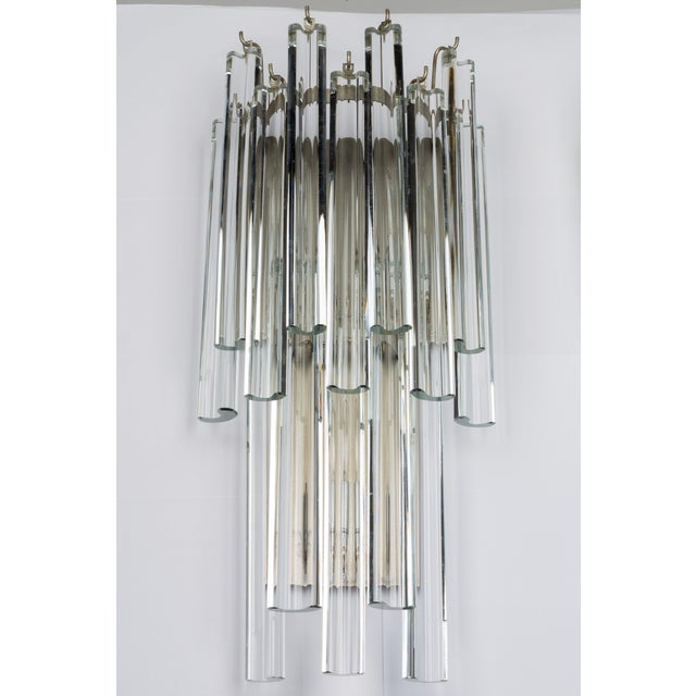 1970s Glass and Silver Venini Sconces - a Pair For Sale In Orlando - Image 6 of 12