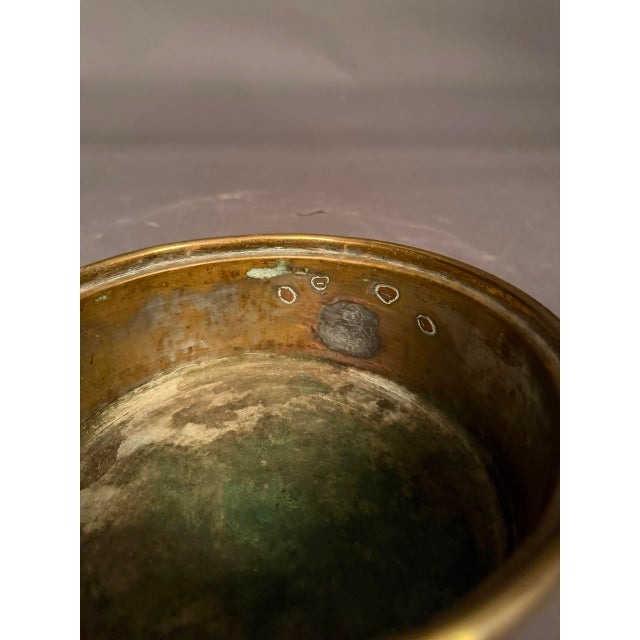 Mid-19th Century French Brass Cooking Pot With Copper Handles, Circa 1850 For Sale - Image 9 of 9
