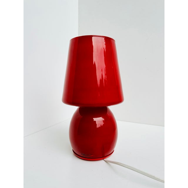 Mushroom Table Lamp in Red Murano Glass from La Luce Vetro Arte Muranese, Italy, 1970s For Sale - Image 15 of 15